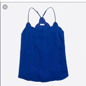 J. Crew Scalloped Cami in Cobalt Blue (Size 2)